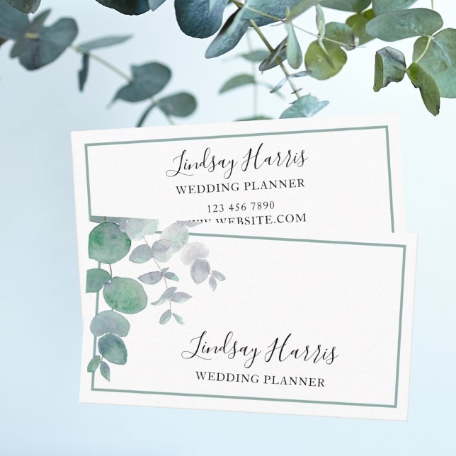 Tarjeta De Visita Moderna ecología Eucalyptus Wedner Planner (Subido por el creador)
