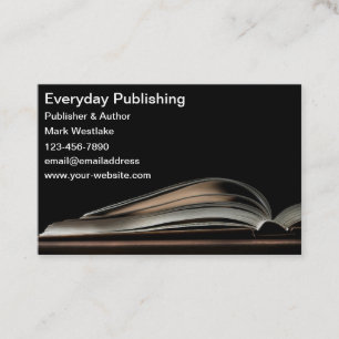 Tarjeta De Visita Moderna edición y autor de libros abiertos