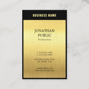 Tarjeta De Visita Moderna elegancia Black Gold Profesional Plata Lux