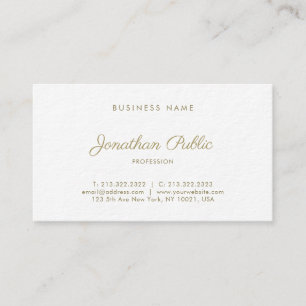 Tarjeta De Visita Moderna elegancia caligrafía Gold Look Script Guay