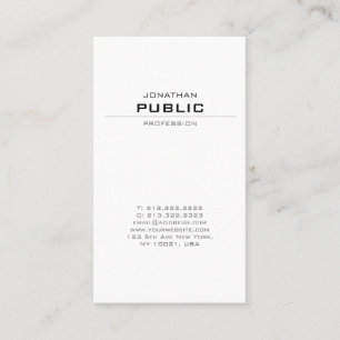 Tarjeta De Visita Moderna elegancia Diseño limpio y moderno Llanura 