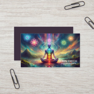 Tarjeta De Visita Moderna elegancia Gold Chakra Energía Espiritual Y