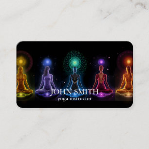 Tarjeta De Visita Moderna elegancia Gold Chakra Energía Espiritual Y