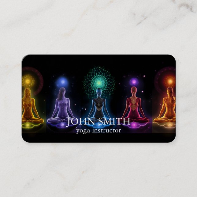 Tarjeta De Visita Moderna elegancia Gold Chakra Energía Espiritual Y (Anverso)
