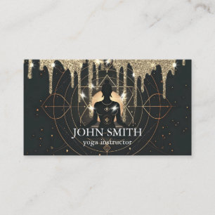 Tarjeta De Visita Moderna elegancia Gold Chakra Energía Espiritual Y