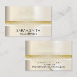 Tarjeta De Visita Moderna elegancia Profesional dorado, flor de loto