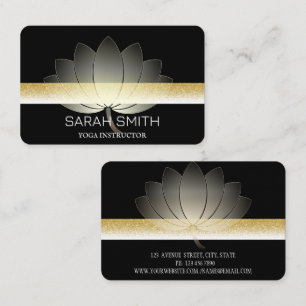 Tarjeta De Visita Moderna elegancia Profesional dorado, flor de loto
