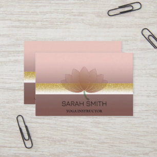 Tarjeta De Visita Moderna elegancia Profesional dorado, flor de loto