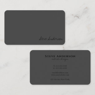 Tarjeta De Visita Moderna elegancia profesional Gris