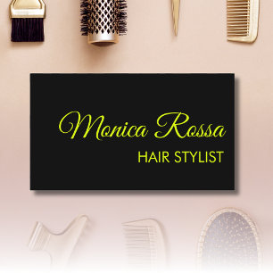 Tarjeta De Visita Moderna elegancia profesional Neon Chartreuse Negr