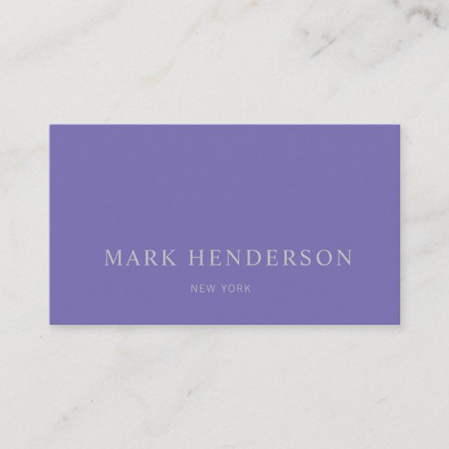 Tarjeta De Visita Moderna elegancia Profesional Periwinkle Blue (Anverso)