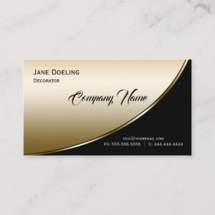 Tarjeta De Visita Moderna elegancia Profesional Resaltar Oro Negro