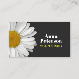 Tarjeta De Visita Moderna elegancia Retro Daisy Amarillo Negro