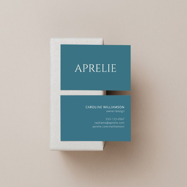 Tarjeta De Visita Moderna elegancia Verde azulada azul creativo prof (Subido por el creador)