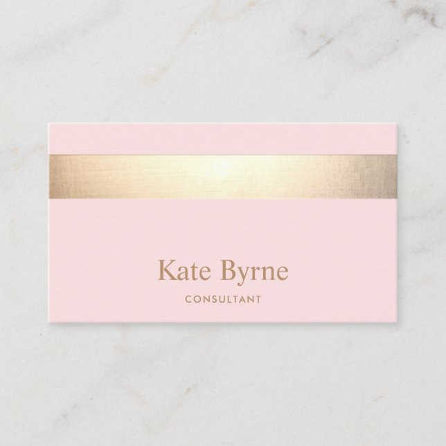 Tarjeta De Visita Moderna elegante banda de oro rosa (Anverso)
