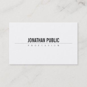 Tarjeta De Visita Moderna Elegante Diseño Simple Profesional BW Plai