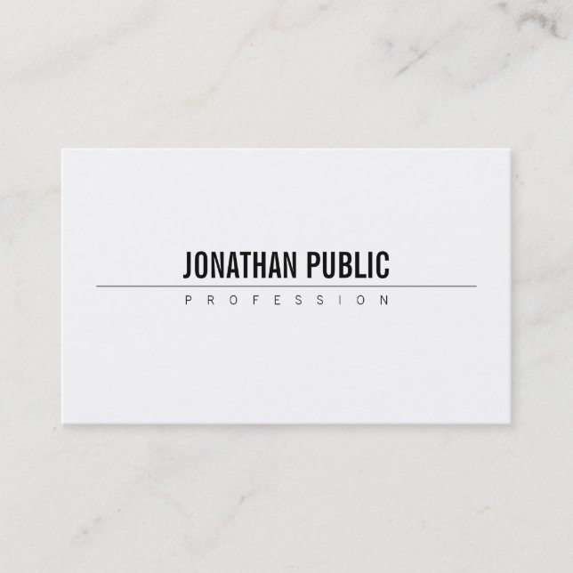Tarjeta De Visita Moderna Elegante Diseño Simple Profesional BW Plai (Anverso)