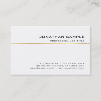 Tarjeta De Visita Moderna Elegante Gold Striped Diseño Lujoso