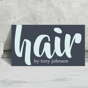 Tarjeta De Visita Moderna Elegante Negrita Negrita Azul Cabello Blan