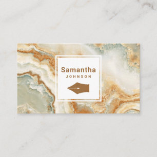 Tarjeta De Visita Moderna Elegante Pluma Marble Marble Nib Profesion