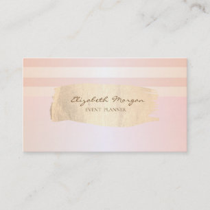 Tarjeta De Visita Moderna, elegante, rayada de pincel de oro