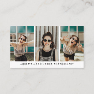 Tarjeta De Visita Moderna empresa de fotografía de tres fotografía