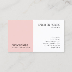 Tarjeta De Visita Moderna empresa elegante Minimalista rosa Rubor