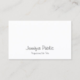 Tarjeta De Visita Moderna escritura de mano libre elegante Bonito el