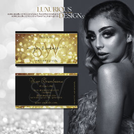 Tarjeta De Visita Moderna espuma Purpurina dorado estrellas iniciale