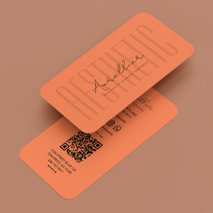 Tarjeta De Visita Moderna estética de coral profesional de la estéti