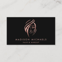 Moderna Faux Pink Gold Resumen Hair Makeup Busine