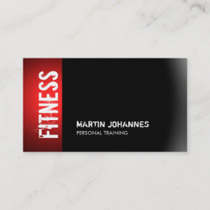 Tarjeta de visita moderna Fitness Sport Red Gray