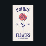 Tarjeta De Visita Moderna flor rosa rosa azul minimalista de moda<br><div class="desc">Moderna flor rosa rosa azul minimalista de moda</div>