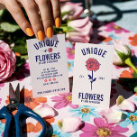 Tarjeta De Visita Moderna flor rosa rosa azul minimalista de moda<br><div class="desc">Moderna flor rosa rosa azul minimalista de moda</div>