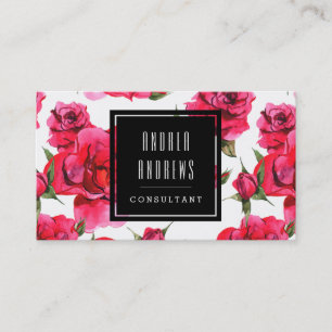 Tarjeta de visita moderna floral del consultor de