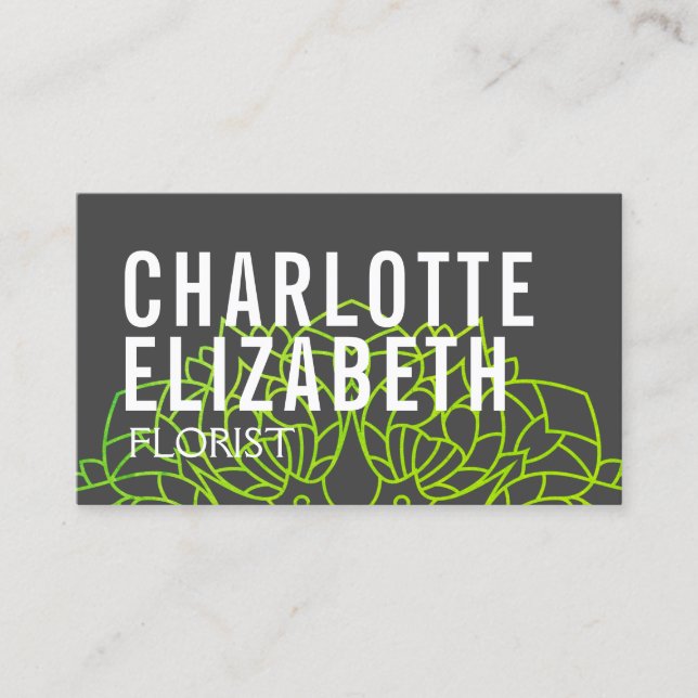 Tarjeta De Visita Moderna florista de flores abstracta contemporánea (Anverso)