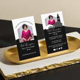 Tarjeta De Visita Moderna foto de agente inmobiliario profesional re