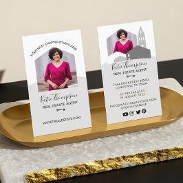 Tarjeta De Visita Moderna foto de agente inmobiliario profesional re