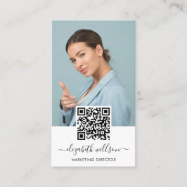 Tarjeta De Visita Moderna foto de código QR profesional de moda
