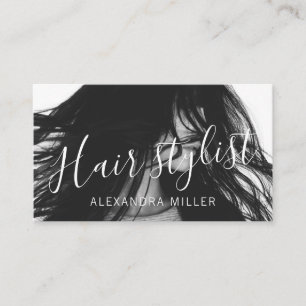 Tarjeta De Visita Moderna foto de estilo de cabello con escritura mí