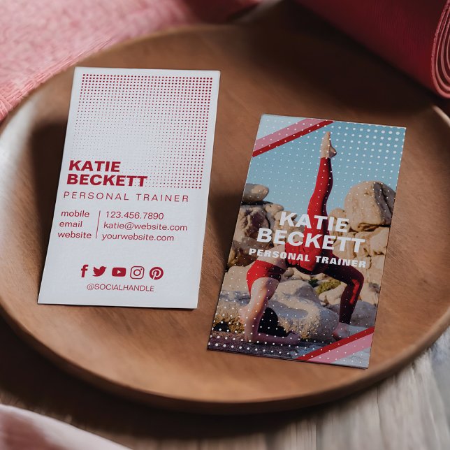 Tarjeta De Visita Moderna foto de fitness de entrenador personal (Modern Personal Trainer Fitness Photo Business Card)
