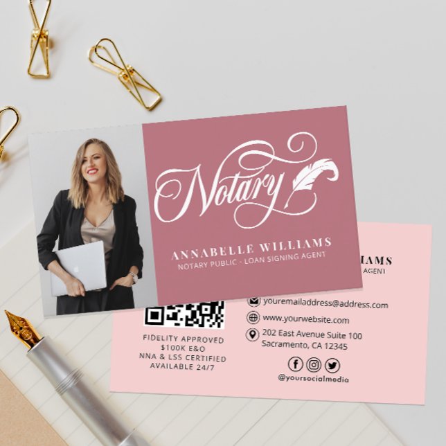 Tarjeta De Visita Moderna foto de notario de código QR (Subido por el creador)