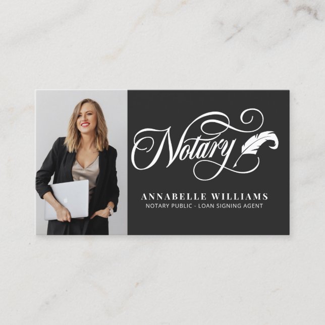 Tarjeta De Visita Moderna foto de notario de código QR (Anverso)