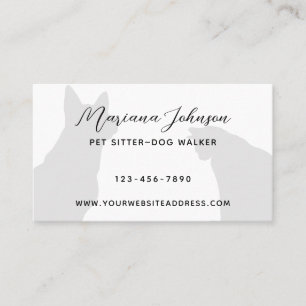 Tarjeta De Visita Moderna foto de Sitter Dog Walker, Mascota blanco 