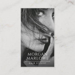 Tarjeta De Visita Moderna foto Minimalista de color blanco negro est