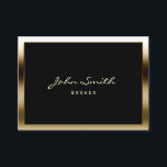 Tarjeta De Visita Moderna frontera dorada de corredores inmobiliario<br><div class="desc">Tarjeta de visita del corredor inmobiliario Golden Border.</div>