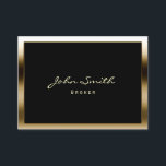 Tarjeta De Visita Moderna frontera dorada de corredores inmobiliario<br><div class="desc">Tarjeta de visita del corredor inmobiliario Golden Border.</div>