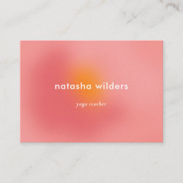 Tarjeta De Visita Moderna Gimnasio de Yoga con un degradado rosa
