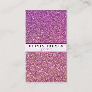 Tarjeta De Visita Moderna Girly Faux Pink Purple Purpurina Planifica