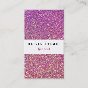 Tarjeta De Visita Moderna Girly Faux Pink Purple Purpurina Planner